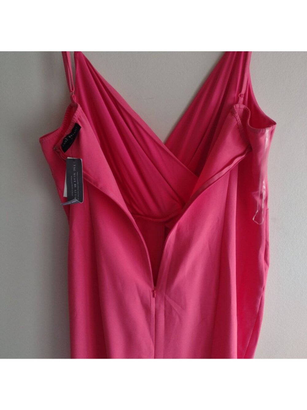 Lane Bryant Pleated Front Dress 20 NEW Hot Pink Sexy Flirty Midi - Picture 6 of 12